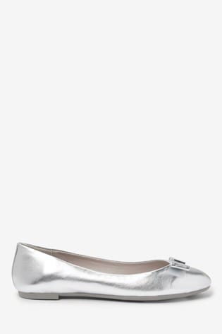 silver flat shoes uk