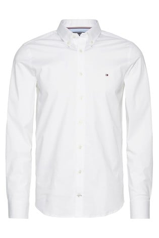 tommy hilfiger white button up shirt