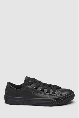 all black leather converse low