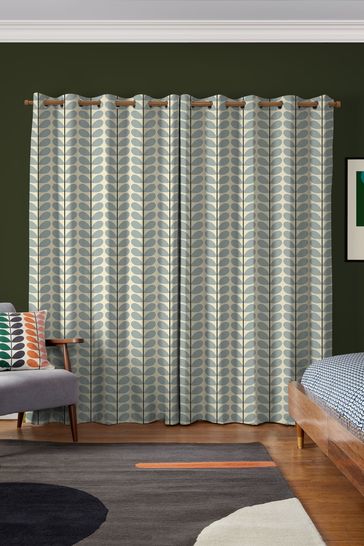 Buy Two Colour Stem Powder Blue Made To Measure Curtains By Orla