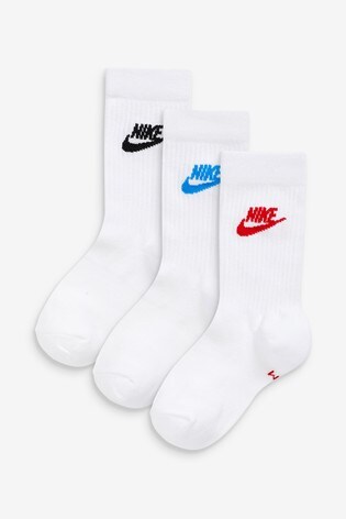 Buy Nike White Crew Socks 3 Pack from 