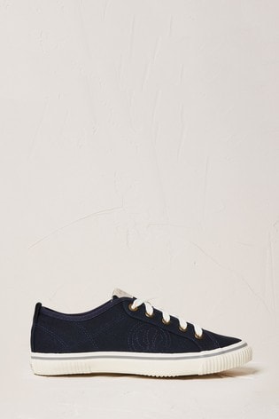 Fat Face Navy Organic Lace Up Trainers 