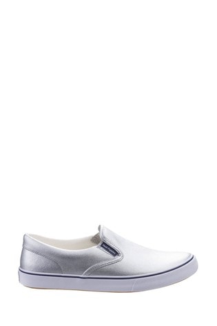 hush puppies silver shoes