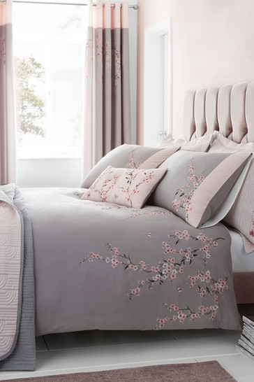 Buy Embroidered Blossom Duvet Cover And Pillowcase Set By