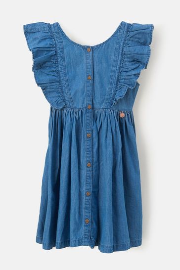 madewell denim ruffle dress