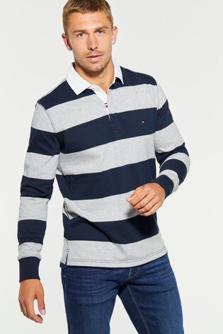 tommy hilfiger striped rugby shirt