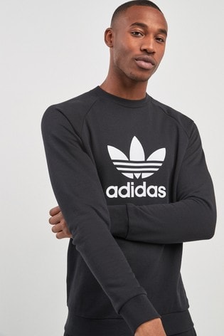 adidas originals logo crew neck sweatshirt black