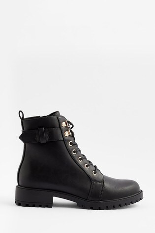 Buy Accessorize Black Lace-Up Boots 