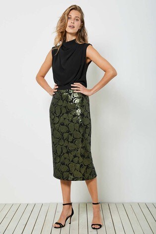 mint velvet midi skirt