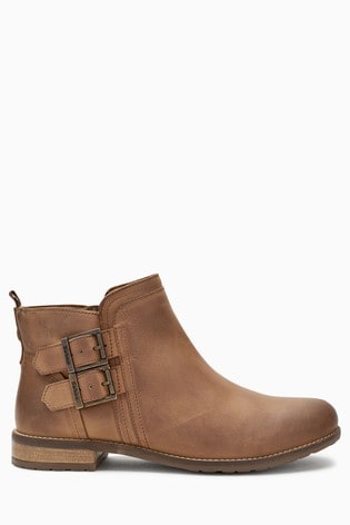 Cognac Sarah Low Buckle Ankle Boot from 