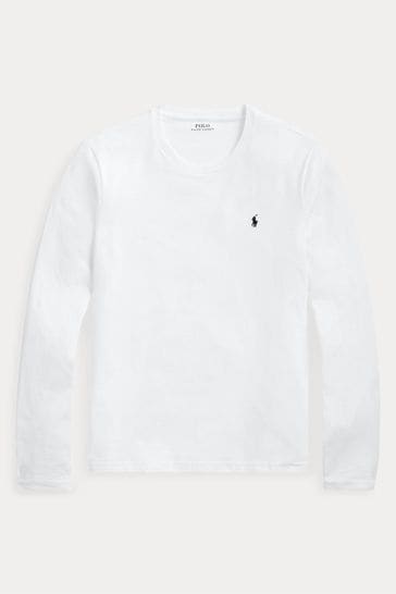 white ralph lauren long sleeve t shirt