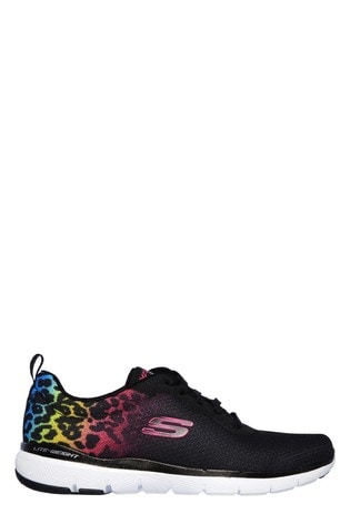 skechers black leopard sneakers