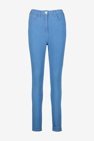 bright blue skinny jeans