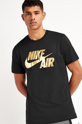 nike t shirt black and gold