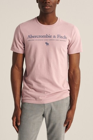 Abercrombie \u0026 Fitch Pink Logo T-Shirt 