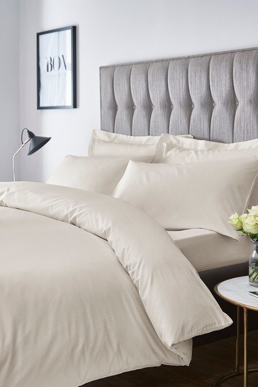 Buy Satin Stripe Duvet Cover And Pillowcase Set By Catherine