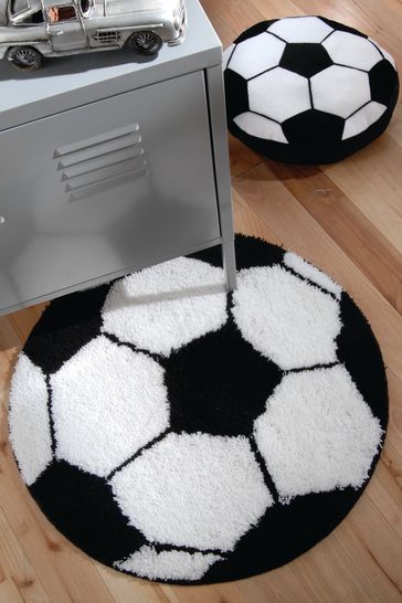 Football Shaped Rug by Catherine Lansfield