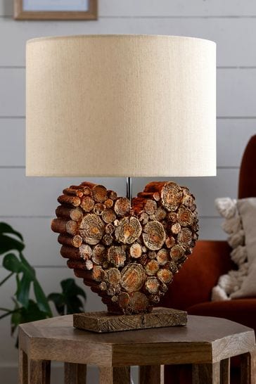 Hearts Table Lamp From The Next Uk, Rustic Wood Table Lamps Uk