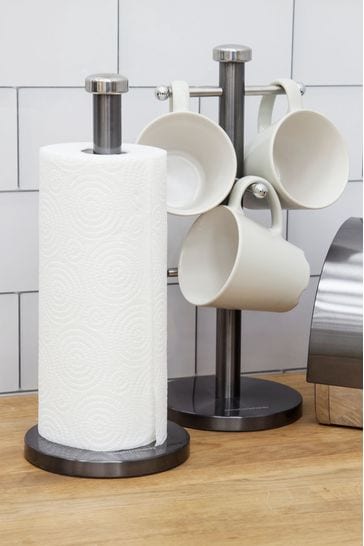 Morphy Richards 974037 Accents Kitchen Roll Holder And Mug Tree Set Stainless Steel Ivory 15 X 