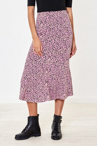 oasis leopard print skirt