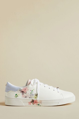 Buy Ted Baker White Floral Trainers 