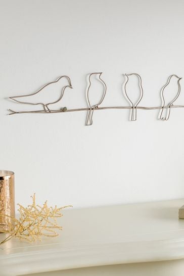 Rose Gold Birds On A Wire Wall Art By For The Home From Next Uk - Rose Gold Metal Wall Art Uk