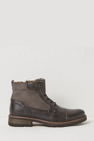 Buy FatFace Grey Abbot Lace-Up Boots 