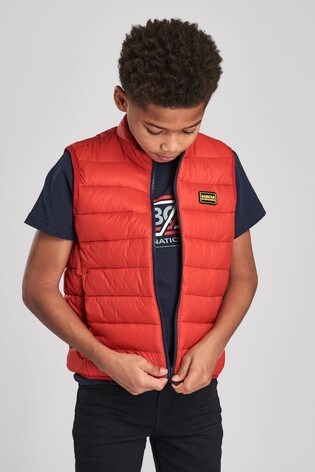 barbour gilet red