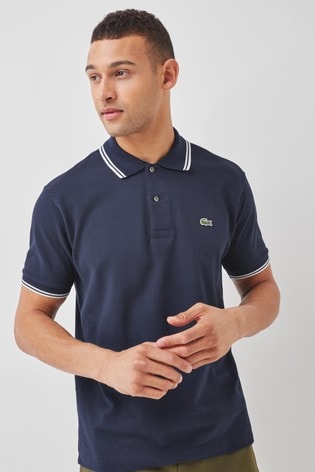 lacoste tipped polo shirt