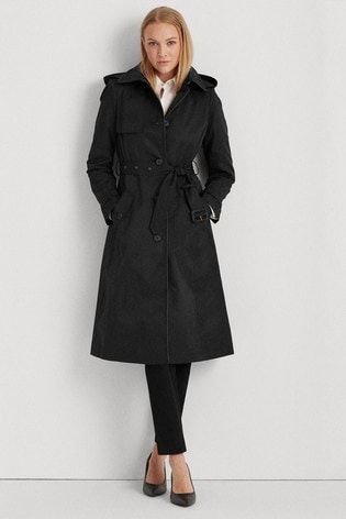ralph lauren trench coat black