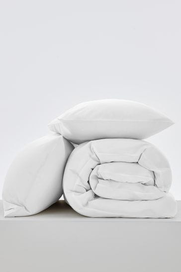 PillowCase Bedding Set  Plain Dyed Easy Care Poly Cotton Duvet Quilt Cover Set 