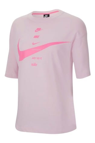 nike swoosh t shirt pink