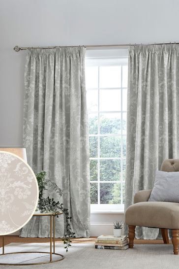 Buy Laura Ashley Dark Grey Josette Blackout Lined Pencil Pleat Curtains from the FitminShops online shop