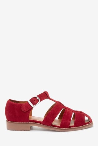 wide red sandals