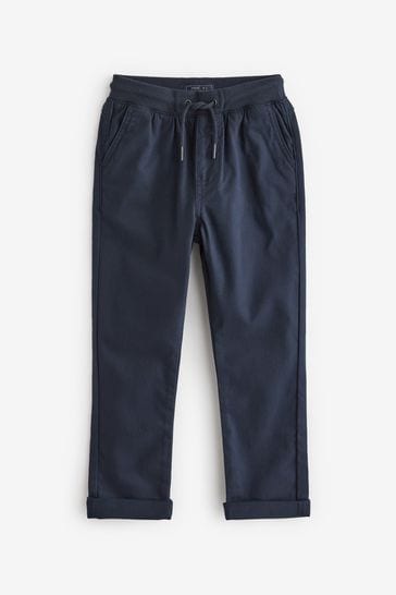 Navy Blue Rib Waist Pull-On Trousers 