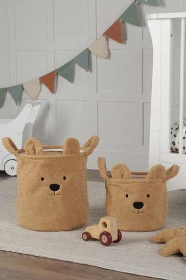 teddy bear in basket