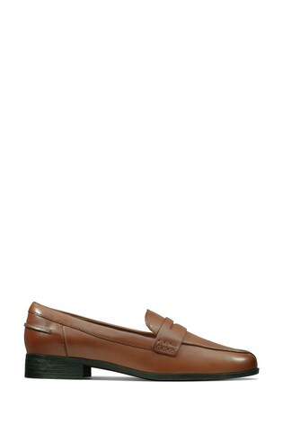 Clarks Tan Leather Hamble Loafer Shoes 