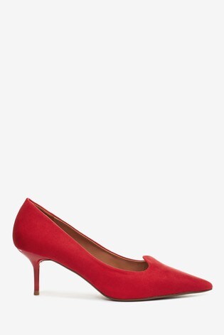 red kitten heel shoes