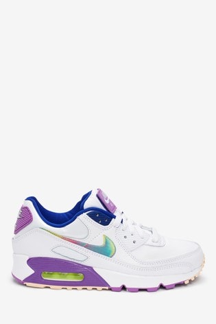 Buy Nike White/Purple Air Max 90 SE 