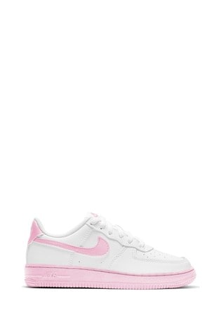 Buy Nike White/Pink Air Force 1 Junior 