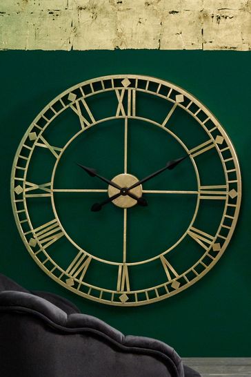Buy Antique Gold Metal Round Wall Clock By Pacific Lifestyle From
