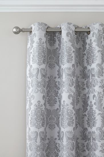 Buy Damask Jacquard Eyelet Curtains By Catherine Lansfield From