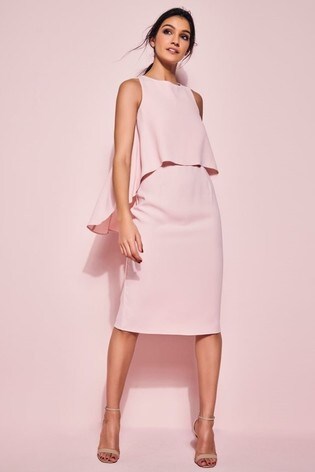 Gl/Amour Pink Blush Overlay Shift Dress ...