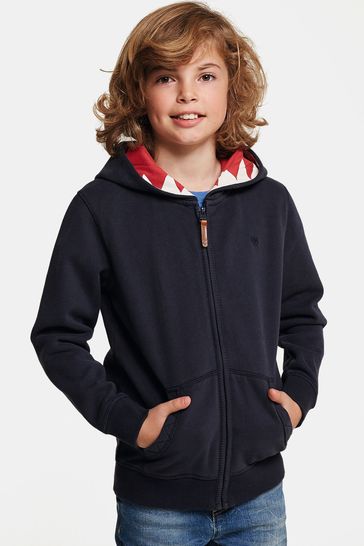 Buy FatFace Blue Shark Tooth Hoody from 