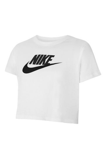 white cropped nike shirt