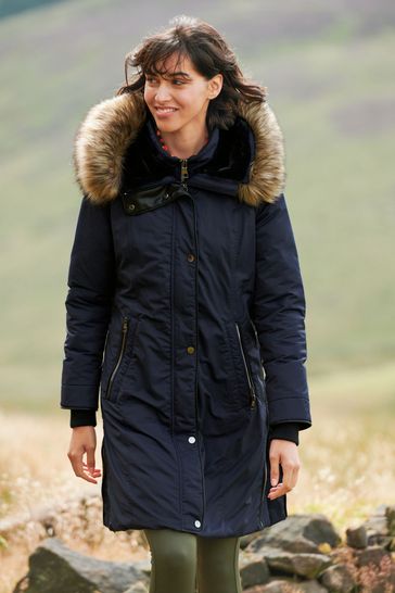 Waterproof Faux Fur Hooded Coat, Big Fur Hood Coat With Belt