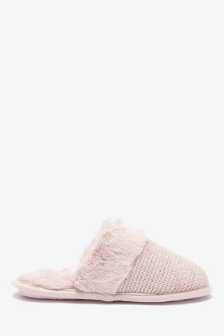 pink mule slippers