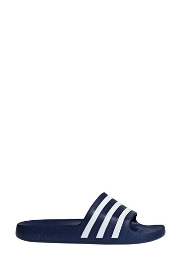 navy adidas sliders