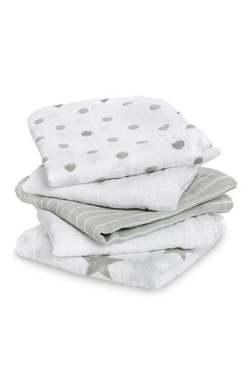 anais Essentials Grey Muslin Squares 5 