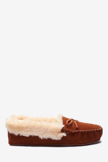 classic suede moccasin slippers